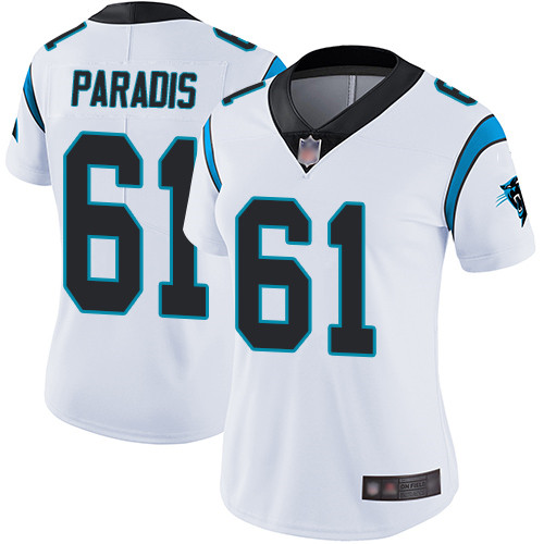Carolina Panthers Limited White Women Matt Paradis Road Jersey NFL Football #61 Vapor Untouchable->youth nfl jersey->Youth Jersey